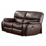 Pecos Power Double Reclining Love Seat - Leather Gel Match - Dark Brown